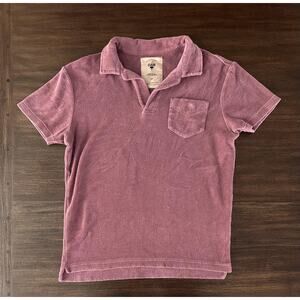 OAS Polo Shirt Mens XS Mauve Terry Cloth Vacation Year Round Beach Portugal